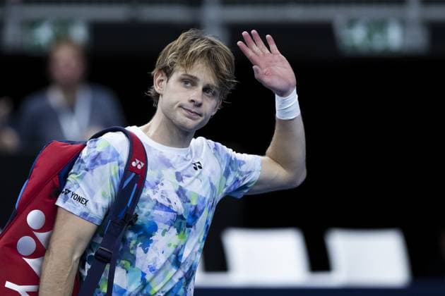 Belgian Zizou Bergs pictured after a qualifications match for the European Open Tennis ATP, Tennis Herren tournament, in Antwerp, Sunday 15 October 2023. KRISTOFxVANxACCOM  x77805348x