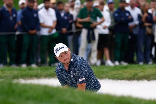 October 15, 2023, MADRID, MADRID, SPAIN: Zander Lombard of Republic of South Africa in action during Acciona Open de Espana, Round 4, Golf tournament celebrated at Club de Campo on October 15, 2023, in Madrid, Spain. MADRID SPAIN - ZUMAa181 20231015_zaa_a181_226 Copyright: xOscarxJ.xBarrosox