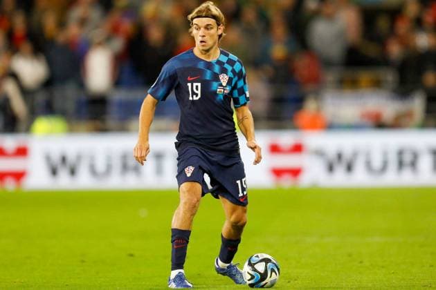 Wales v Croatia UEFA EURO, EM, Europameisterschaft,Fussball 2024 Qualifiers Borna Sosa of Croatia during the UEFA Euro 2024 Qualifiers Group D match at the Cardiff City Stadium, Cardiff Copyright: xGeraintxNicholasx FIL-19117-0062 UK Newspapers OUT