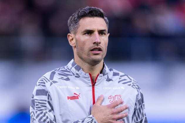 ST GALLEN, SWITZERLAND OCTOBER 15 Fabian Schar of Switzerland as he lines up for the National Anthems during the UEFA EURO 2024 European qualifier match between Switzerland and Belarus at Kybunpark on October 15, 2023 in St Gallen, Switzerland St Gallen Kybunpark Sankt Gallen Switzerland Copyright: xJustPictures.ch PascalxKesselmark,xEurasiaxSportxImagesx jp-en-EuSpIm-FIM_0427 20231015