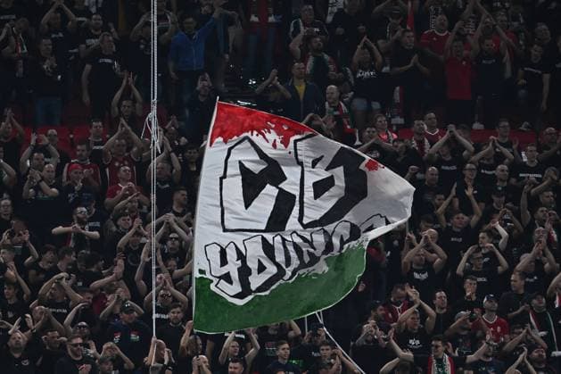 BUDAPEST, HUNGARY - OCTOBER 14: fans of Hungary during the UEFA EURO, EM, Europameisterschaft,Fussball 2024 European qualifier match between Hungary and Serbia at Puskas Arena on October 14, 2023 in Budapest, Hungary. Photo by Sebastian Frej Hungary v Serbia: Group G - UEFA EURO 2024 European Qualifiers Copyright: xSebastianxFrejx