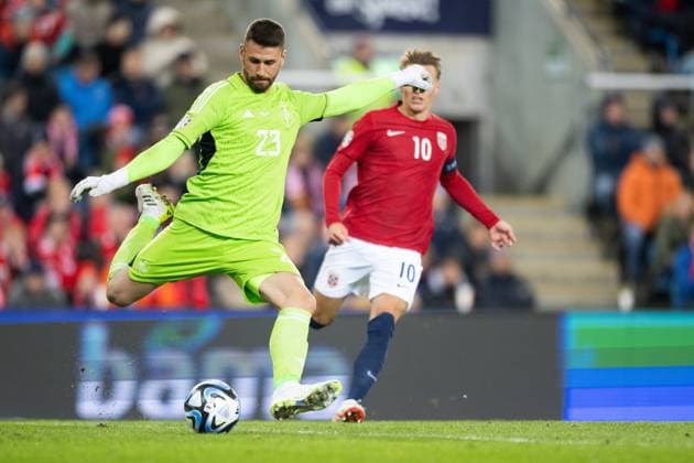 Norway v Spain, UEFA EURO, EM, Europameisterschaft,Fussball 2024 Qualification, Oslo, Norway Oslo, Norway. 15th, October 2023. Goalkeeper Unai Simon (23) of Spain seen during the UEFA Euro 2024 qualification match between Norway and Spain at Ullevaal Stadion in Oslo. Oslo Norway  Copyright: xGonzalesxPhoto Jan-ErikxEriksenx