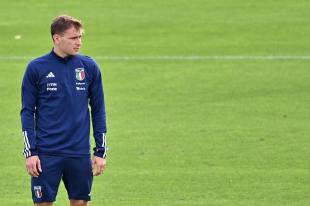 October 16, 2023, Florence, Italy: Italian player NicolÃ² Barella during a training session of the Italian national soccer team at the Coverciano traning centre near Florence, Italy, 16 October 2023.ANSA CLAUDIO GIOVANNINI Ultimo allenamento a Coverciano, Spalletti carica gli azzurri  - ZUMAa110 20231016_zaf_a110_003 Copyright: xClaudioxGiovanninix