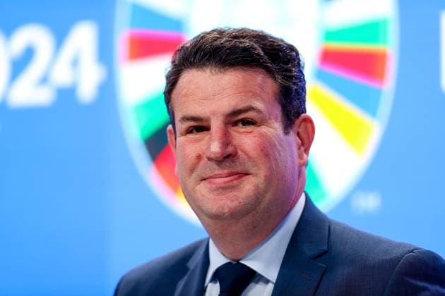 Frankfurt am Main on 16 October 2023 Deutsche Bank Park Media event of EURO 2024 GmbH v l , Hubertus Heil, Federal Minister of Labor and Social Affairs Copyright: JoaquimxFerreira