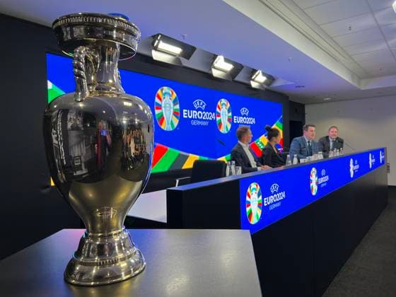 EURO 2024 Tournament Director Philipp Lahm, DFB Vice President Celia Sasic and Labor Minister Hubertus Heil 16 10 2023 EURO 2024 Partnership DFB VDV