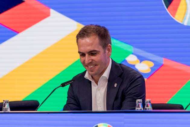 UEFA Euro 2024 Press Conference, eutsche Bank Park, Frankfurt, 16 10 2023 Philipp Lahm, UEFA EURO 2024 Tournament Director, UEFA Euro 2024 PK, Frankfurt, Eissporthalle, 16 10 2023 Copyright: xBEAUTIFULxSPORTS Gawlikx
