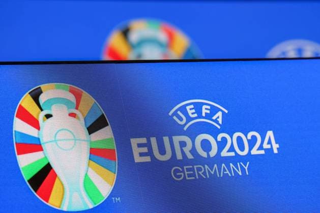 Frankfurt am Main on 16 October 2023 Deutsche Bank Park media event of EURO 2024 GmbH v l , symbol photo, symbol image logo UEFA EURO2024 Germany Copyright: JoaquimxFerreira