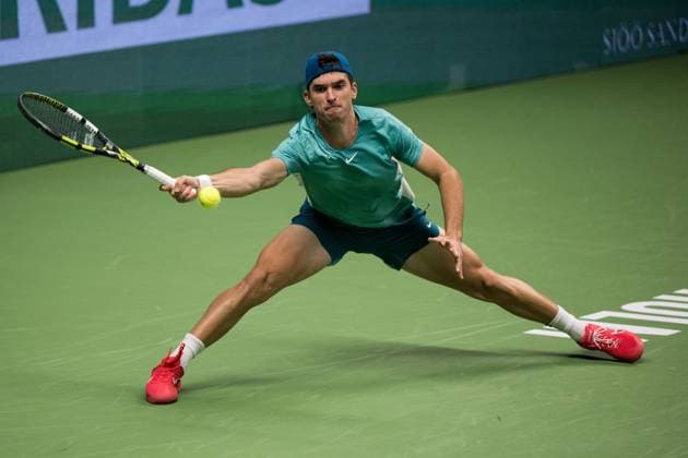 231016 Dino Prizmic of Croatia during day 3 of the Nordic Open tennis tournament on October 16, 2023 in Stockholm Photo Emma Wallskog BILDBYRAN COP 320 EW0268 tennis tennis nordic open dag 1 bbeng  Copyright: EMMAxWALLSKOG BB231016EW001