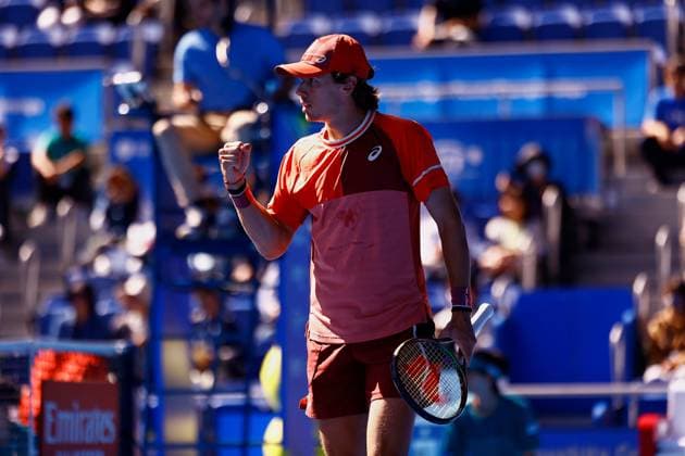 October 17, 2023, Tokyo, Japan: Alex DE MINAUR (AUS) in action against Jack DRAPER (GBR) during their singles match on the second day of the Kinoshita Group Japan Open Tennis Championships 2023 at the Ariake Coliseum. This is the longest-running ATP, Tennis Herren Tour tournament in Asia, first held in 1972. The tournament runs from October 16 to 22. Tokyo Japan - ZUMAm191 20231017_aap_m191_018 Copyright: xRodrigoxReyesxMarinx