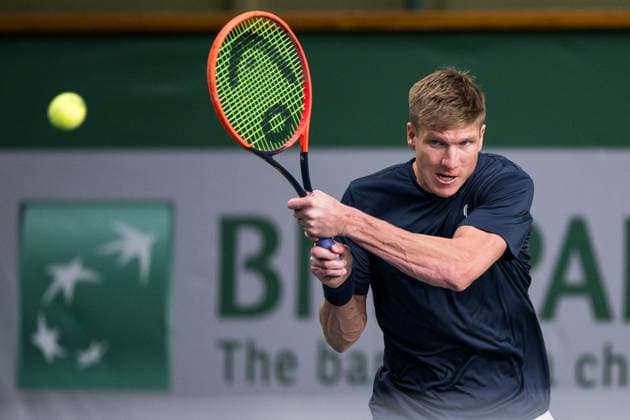 231017 AndrÃ Göransson of Sweden during day 4 of the Nordic Open tennis tournament on October 17, 2023 in Stockholm Photo Emma Wallskog BILDBYRAN COP 320 EW0269 tennis nordic open dag 4 bbeng  Copyright: EMMAxWALLSKOG BB231017EW006