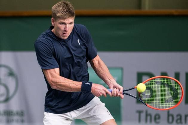 231017 AndrÃ Göransson of Sweden during day 4 of the Nordic Open tennis tournament on October 17, 2023 in Stockholm Photo Emma Wallskog BILDBYRAN COP 320 EW0269 tennis nordic open dag 4 bbeng  Copyright: EMMAxWALLSKOG BB231017EW007