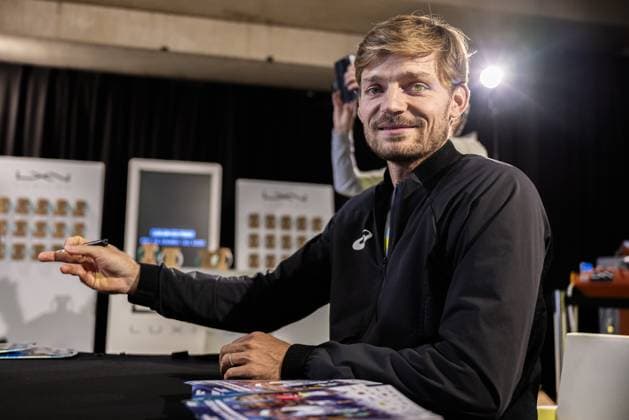 Belgian David Goffin pictured during a signing session at the European Open Tennis ATP, Tennis Herren tournament, in Antwerp, Tuesday 17 October 2023. LAURIExDIEFFEMBACQ  x77911699x