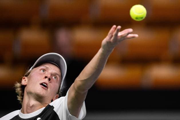 231017 Emil Ruusuvuori of Finland during day 4 of the Nordic Open tennis tournament on October 17, 2023 in Stockholm Photo Emma Wallskog BILDBYRAN COP 320 EW0269 tennis nordic open dag 4 bbeng  Copyright: EMMAxWALLSKOG BB231017EW021