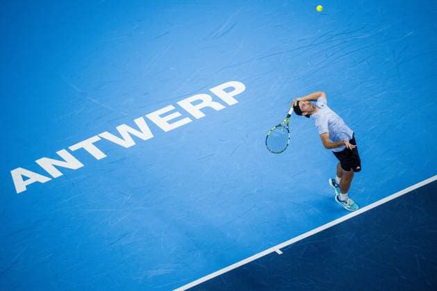German Maximilian Marterer pictured in action during a first round match at the European Open Tennis ATP, Tennis Herren tournament, in Antwerp, Tuesday 17 October 2023. JASPERxJACOBS  x77924333x