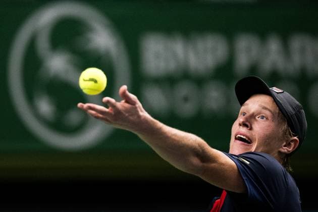 231017 Leo Borg of Sweden during day 4 of the Nordic Open tennis tournament on October 17, 2023 in Stockholm Photo Emma Wallskog BILDBYRAN COP 320 EW0269 tennis nordic open day 4 bbeng  Copyright: EMMAxWALLSKOG BB231017EW067
