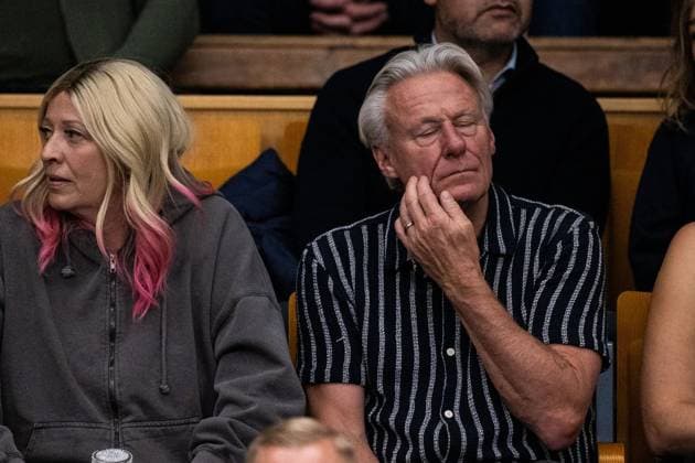 231017 Björn Borg looks dejected during day 4 of the Nordic Open tennis tournament on October 17, 2023 in Stockholm Photo Emma Wallskog BILDBYRAN COP 320 EW0269 tennis nordic open dag 4 bbeng depp  Copyright: EMMAxWALLSKOG BB231017EW088