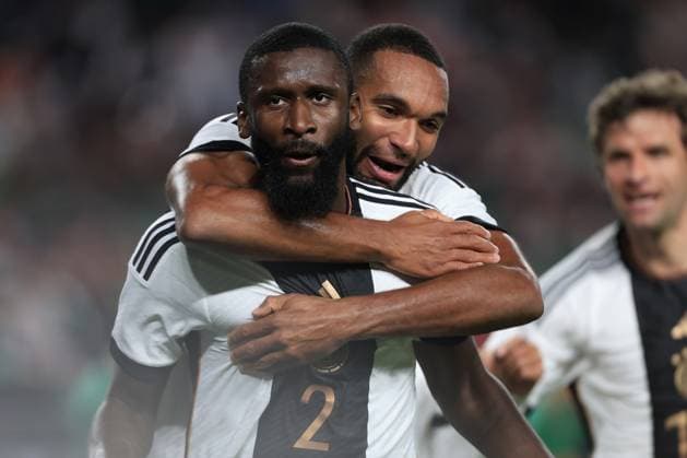 RECORD DATE NOT STATED Seleccion Mexico 2023 Mexico vs Germany Antonio Rudiger celebrates his goal 0-1 of Germany during the game Mexican national team, Nationalteam (Mexico) vs Germany, the friendly preparation, at Lincoln Financial Field Stadium, on October 17, 2023. <br><br> Antonio Rudiger celebra su gol 0-1 de Alemania durante el partido Seleccion Mexicana (Mexico) vs Alemania, amistoso de preparacion en el Lincoln Financial Field Stadium, el 17 de Octubre de 2023. PHILADELPHIA PENSILVANIA UNITED STATES  Copyright: xUlisesxNaranjox 20231017200943_SMN_23_AM_MEX_GER_RUDIGER141