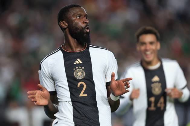 Bilder des Jahres 2023, Sport 10 Oktober Sport Themen der Woche KW42 Sport Bilder des Tages RECORD DATE NOT STATED Seleccion Mexico 2023 Mexico vs Germany Antonio Rudiger celebrates his goal 0-1 of Germany during the game Mexican national team, Nationalteam (Mexico) vs Germany, the friendly preparation, at Lincoln Financial Field Stadium, on October 17, 2023. <br><br> Antonio Rudiger celebra su gol 0-1 de Alemania durante el partido Seleccion Mexicana (Mexico) vs Alemania, amistoso de preparacion en el Lincoln Financial Field Stadium, el 17 de Octubre de 2023. PHILADELPHIA PENSILVANIA UNITED STATES  Copyright: xUlisesxNaranjox 20231017200948_SMN_23_AM_MEX_GER_RUDIGER133