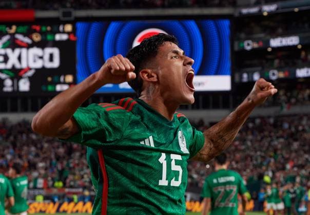 RECORD DATE NOT STATED Seleccion Mexico 2023 Mexico 2-2 Germany Uriel Antuna celebrates his goal 1-1 of Mexico during the game Mexican national team, Nationalteam (Mexico) vs Germany, the friendly preparation, at Lincoln Financial Field Stadium, on October 17, 2023. <br><br> Uriel Antuna celebra su gol 1-1 de Mexico durante el partido Seleccion Mexicana (Mexico) vs Alemania, amistoso de preparacion en el Lincoln Financial Field Stadium, el 17 de Octubre de 2023. PHILADELPHIA PENSILVANIA UNITED STATES  Copyright: xDavidxLeahx 20231017202258_SMN_23_AM_MEX_GER_ANTUNA160