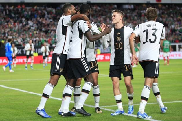 RECORD DATE NOT STATED Seleccion Mexico 2023 Mexico vs Germany Antonio Rudiger celebrates his goal 0-1 of Germany during the game Mexican national team, Nationalteam (Mexico) vs Germany, the friendly preparation, at Lincoln Financial Field Stadium, on October 17, 2023. <br><br> Antonio Rudiger celebra su gol 0-1 de Alemania durante el partido Seleccion Mexicana (Mexico) vs Alemania, amistoso de preparacion en el Lincoln Financial Field Stadium, el 17 de Octubre de 2023. PHILADELPHIA PENSILVANIA UNITED STATES  Copyright: xUlisesxNaranjox 20231017213325_SMN_23_AM_MEX_GER_RUDIGER245