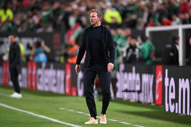 18 10 2023, football national teams friendlies 2023, international match, Mexico Germany, at Lincoln Financial Field Philadelphia, PA , national coach Julian Nagelsmann Germany pensive...