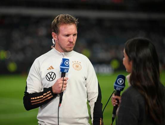 18 10 2023, football national teams friendlies 2023, international match, Mexico Germany, at Lincoln Financial Field Philadelphia, PA , national coach Julian Nagelsmann Germany interviewing...