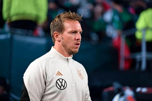 18 10 2023, football national teams friendlies 2023, international match, Mexico Germany, at Lincoln Financial Field Philadelphia, PA , national coach Julian Nagelsmann Germany pensive...