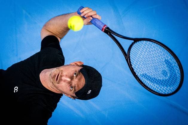Dutch Matwe Middelkoop pictured in action during a second round doubles match at the European Open Tennis ATP, Tennis Herren tournament, in Antwerp, Wednesday 18 October 2023. JASPERxJACOBS  x77974452x