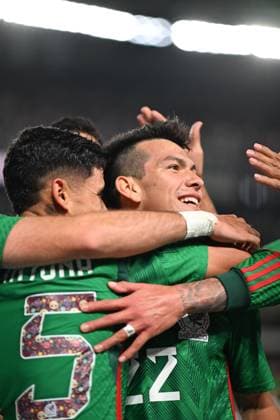 18 10 2023, Soccer National Teams Friendlies 2023, International Match, Mexico Germany, at Lincoln Financial Field Philadelphia, PA , Goal celebration Hirving Lozano re, Mexico.