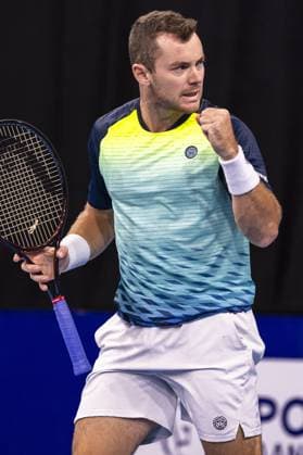 German Dominik Koepfer reacts during a first round match at the European Open Tennis ATP, Tennis Herren tournament, in Antwerp, Wednesday 18 October 2023. LAURIExDIEFFEMBACQ  x77974945x
