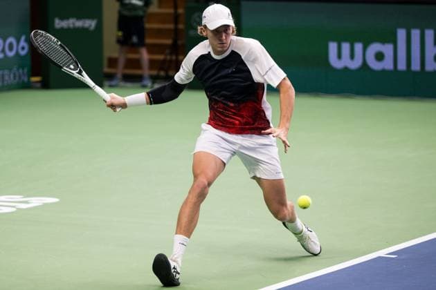 231018 Emil Ruusuvuori of Finland during day 5 of the Nordic Open tennis tournament on October 18, 2023 in Stockholm Photo Emma Wallskog BILDBYRAN COP 320 EW0271 tennis nordic open dag 5 bbeng  Copyright: EMMAxWALLSKOG BB231018EW009