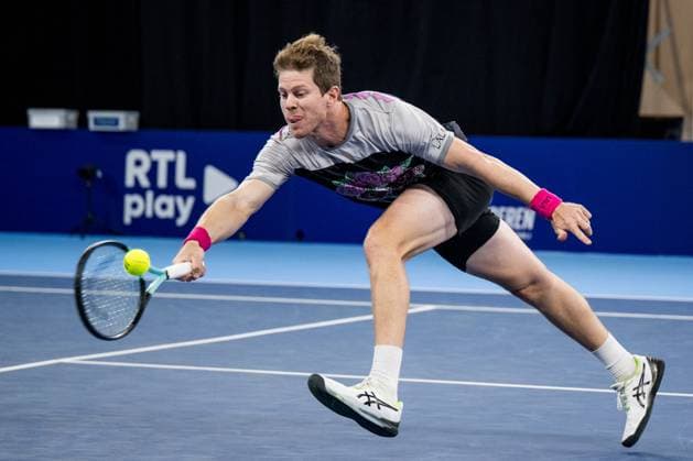 Ariel Behar pictured in action during a second round doubles match at the European Open Tennis ATP, Tennis Herren tournament, in Antwerp, Wednesday 18 October 2023. JASPERxJACOBS  x77984894x