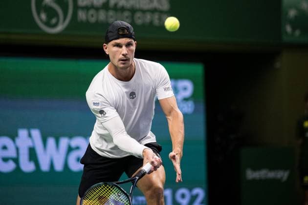 231018 Marton Fucsovics of Hungary during day 5 of the Nordic Open tennis tournament on October 18, 2023 in Stockholm Photo Emma Wallskog BILDBYRAN COP 320 EW0271 tennis nordic open dag 5 bbeng  Copyright: EMMAxWALLSKOG BB231018EW039