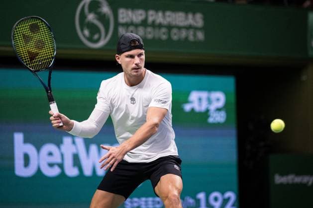 231018 Marton Fucsovics of Hungary during day 5 of the Nordic Open tennis tournament on October 18, 2023 in Stockholm Photo Emma Wallskog BILDBYRAN COP 320 EW0271 tennis nordic open dag 5 bbeng  Copyright: EMMAxWALLSKOG BB231018EW042