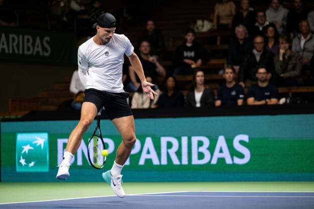 231018 Marton Fucsovics of Hungary during day 5 of the Nordic Open tennis tournament on October 18, 2023 in Stockholm Photo Emma Wallskog BILDBYRAN COP 320 EW0271 tennis nordic open dag 5 bbeng  Copyright: EMMAxWALLSKOG BB231018EW080