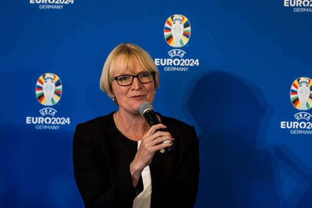 Press conference to announce the partnership between VDV and EURO 2024 GmbH 19 10 2023 Stefanie Haaks, CEO of Kölner Verkehrs Betriebe and VDV board member Press conference to announce the partnership between VDV and EURO 2024 GmbH, Cologne, RheinEnergieStadion on 19 10 2023 Copyright: xBEAUTIFULxSPORTS Wunderlx