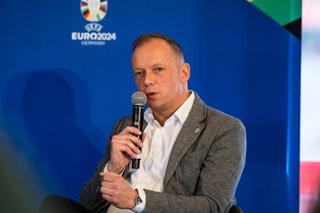 Press conference to announce the partnership between VDV and EURO 2024 GmbH 19 10 2023 Markus Stenger, Managing Director EURO 2024 GmbH Press conference to announce the partnership between VDV and EURO 2024 GmbH, Cologne, RheinEnergieStadion on 19 10 2023 Copyright: xBEAUTIFULxSPORTS Wunderlx