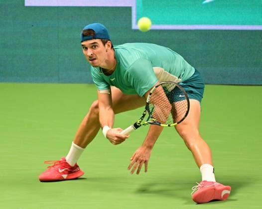 STOCKHOLM 20231019 Dino Prizmic Croatia in his match against Elias Ymer during the Nordic Open tennis tournament at Kungliga Tennishallen on Thursday STOCKHOLM Sweden x10030x  Copyright: xJonasxEkströmer TTx TENNIS NORDIC OPEN