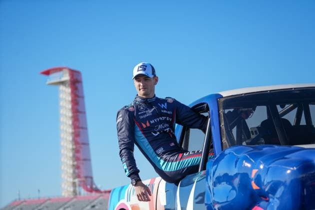 Logan Sargeant - Williams poses at Monster Truck with new sponsor at United States Grand Prix - 19th of October 2023 Â Copyright: xLUBOMIRxASENOVx