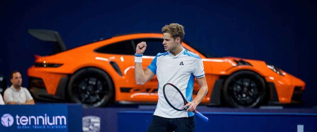 German Yannick Hanfmann pictured in action during a singles second round match at the European Open Tennis ATP, Tennis Herren tournament, in Antwerp, Thursday 19 October 2023. JASPERxJACOBS  x78057906x