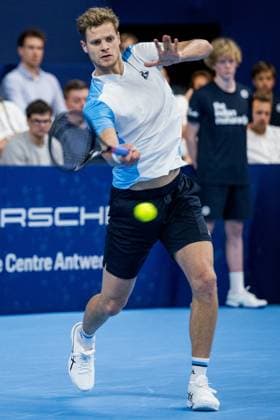 German Yannick Hanfmann pictured in action during a singles second round match at the European Open Tennis ATP, Tennis Herren tournament, in Antwerp, Thursday 19 October 2023. JASPERxJACOBS  x78057957x