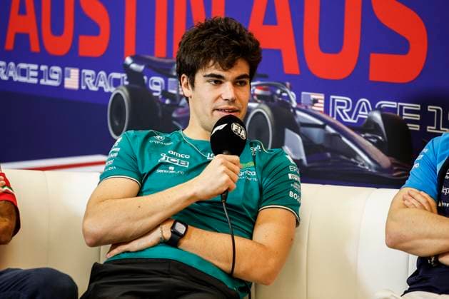 STROLL Lance (can), Aston Martin F1 Team AMR23, portrait press conference, PK, Pressekonferenz during the 2023 Formula 1 Lenovo United States Grand Prix, 18th round of the 2023 Formula One World Championship, WM, Weltmeisterschaft from October 20 to 22, 2023 on the Circuit of The Americas, in Austin, USA - F1 - US GRAND PRIX 2023 DPPI Panoramic __R3_0108