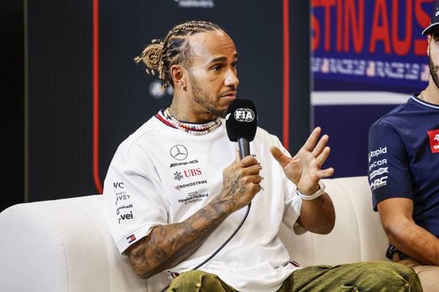 HAMILTON Lewis (gbr), Mercedes AMG F1 Team W14, portrait press conference, PK, Pressekonferenz during the 2023 Formula 1 Lenovo United States Grand Prix, 18th round of the 2023 Formula One World Championship, WM, Weltmeisterschaft from October 20 to 22, 2023 on the Circuit of The Americas, in Austin, USA - F1 - US GRAND PRIX 2023 DPPI Panoramic __R3_0367