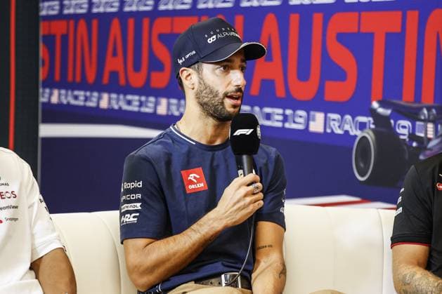 RICCIARDO Daniel (aus), Scuderia AlphaTauri AT04, portrait press conference, PK, Pressekonferenz during the 2023 Formula 1 Lenovo United States Grand Prix, 18th round of the 2023 Formula One World Championship, WM, Weltmeisterschaft from October 20 to 22, 2023 on the Circuit of The Americas, in Austin, USA - F1 - US GRAND PRIX 2023 DPPI Panoramic __R3_0347