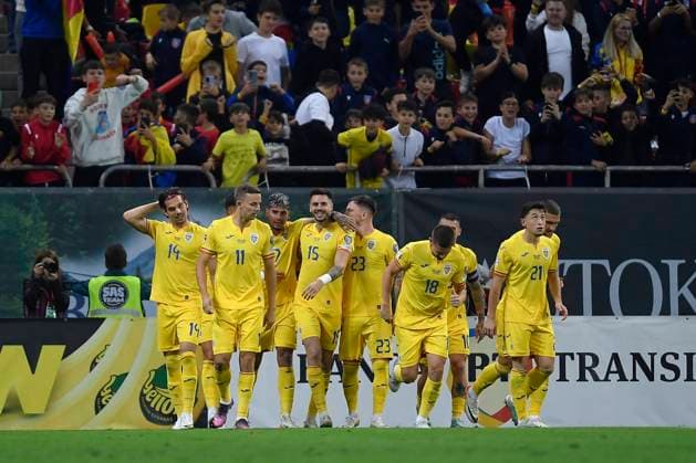 ROU: Romania V Andorra: Group I - UEFA EURO, EM, Europameisterschaft,Fussball 2024 European Qualifiers Florinel Coman, Ianis Hagi, Nicolae Stanciu and Razvan Marin in action during the European Championship, EM, Europameisterschaft 2024 Qualifying Round between Romania and Andorra at National Arena in Bucharest, Romania, on October 15, 2023. Bucharest Romania  Copyright: xAlexxNicodimx originalFilename:nicodim-romaniav231015_npBZh.jpg