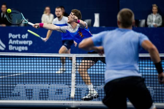 Ariel Behar pictured in action during a singles second round match at the European Open Tennis ATP, Tennis Herren tournament, in Antwerp, Thursday 19 October 2023. LAURIExDIEFFEMBACQ  x78098624x