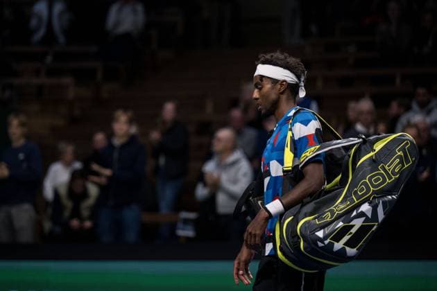 231020 Elias Ymer of Sweden looks dejected during day 7 of the Nordic Open tennis tournament on October 20, 2023 in Stockholm Photo Emma Wallskog BILDBYRAN COP 320 EW0273 tennis tennis nordic open day 7 bbeng depp  Copyright: EMMAxWALLSKOG BB231020EW012