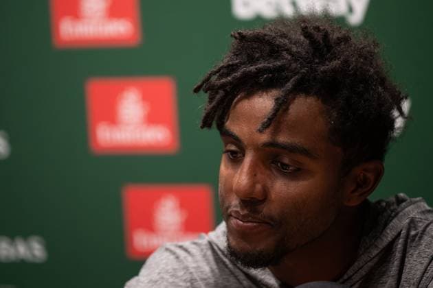 231020 Elias Ymer of Sweden during a press conference after playing on day 7 of the Nordic Open tennis tournament on October 20, 2023 in Stockholm Photo Emma Wallskog BILDBYRAN COP 320 EW0273 tennis nordic open day 7 bbeng depp  Copyright: EMMAxWALLSKOG BB231020EW025