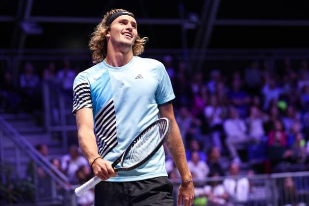 TENNIS - ATP, Tennis Herren Erste Bank Open, Red Bull BassLine VIENNA,AUSTRIA,20.OCT.23 - TENNIS - ATP, Erste Bank Open, preview, Red Bull BassLine. Image shows the rejoicing of Alexander Zverev (GER).  GEPAxpictures xArminxRauthner