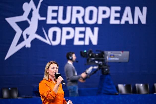Former Belgian player Sabine Appelmans pictured during a quarter final single match at the European Open Tennis ATP, Tennis Herren tournament, in Antwerp, Friday 20 October 2023. LAURIExDIEFFEMBACQ  x78134767x